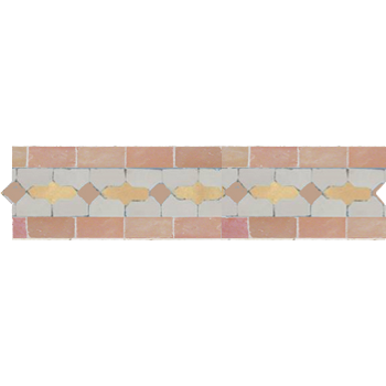 Mosaic House Moroccan tile Bowtie 1-14-22 White Natural, Unglazed, Terracotta Light Pink  zellige, mosaic, zellij, border, glaze, traditional 